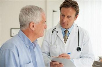 Patient with prostatitis at a consultation with a urologist