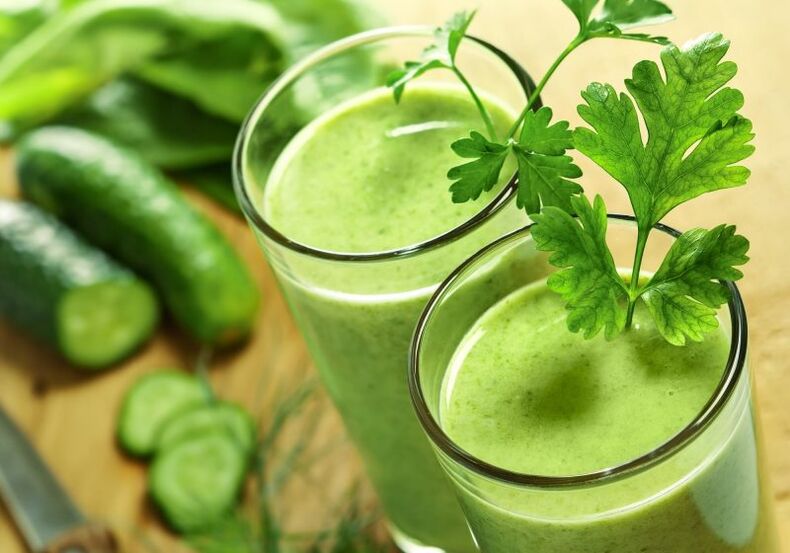 Cucumber juice with parsley for prostatitis
